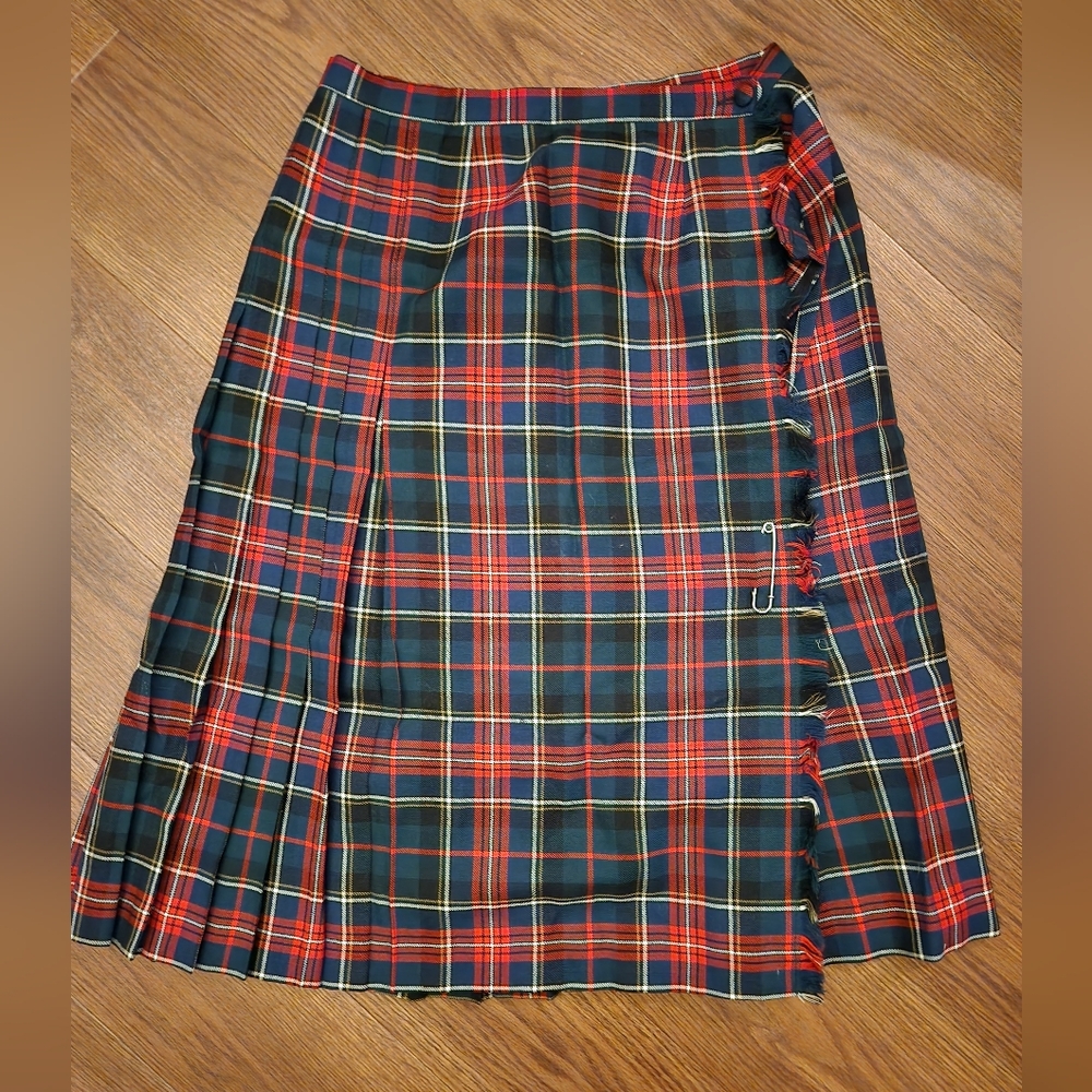 Vintage Highland Queen Plaid Tartan Kilt Skirt